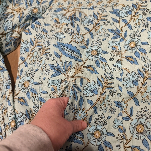 Floral Blue Jacket 100% Cotton - Picture 8 of 9